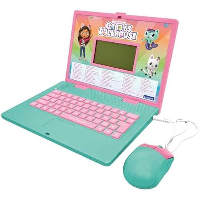 Gabby , GABBY'S DOLLHOUSE, BILINGUAL ENGLISH/GERMAN EDUCATIONAL COMPUTER, TOY FOR CHILDREN WITH 124 LANGUAGE, WRITING, MATHS, LOGIC, MUSIC ACTIVITIES AND GAMES, PINK/BLUE, JC598GDHI3 - Image 1